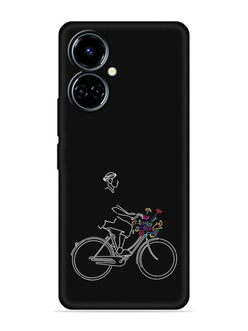 Minimalist Cycle Art Embossed Soft Silicone Case for Tecno Camon 19 Zapvi