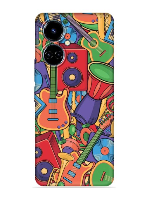 Colorful Music Art Embossed Soft Silicone Case for Tecno Camon 19