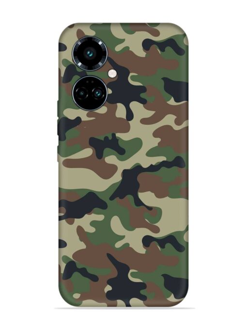 Army Military Camouflage Dark Green Embossed Soft Silicone Case for Tecno Camon 19 Pro (5G) Zapvi