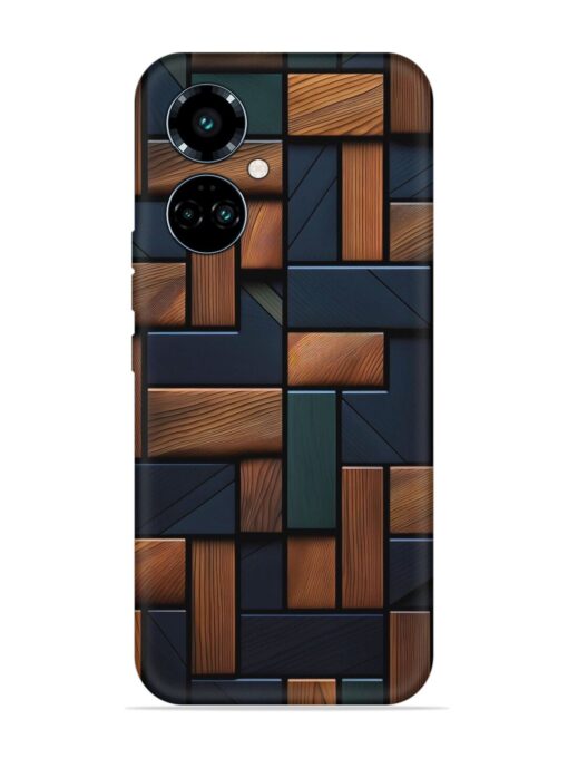 Wooden Background Cubes Embossed Soft Silicone Case for Tecno Camon 19 Pro (5G) Zapvi