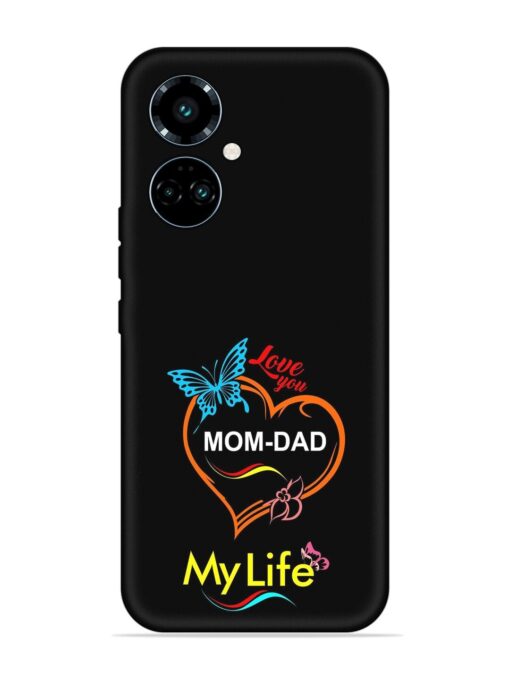 Love You Mom Dad Embossed Soft Silicone Case for Tecno Camon 19 Pro (5G)