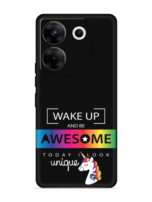 Inspirational Quote Unicorn Embossed Soft Silicone Case for Tecno Camon 20 Pro (5G)