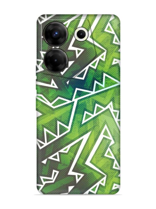 Green Graffiti Seamless Embossed Soft Silicone Case for Tecno Camon 20 Pro (5G) Zapvi