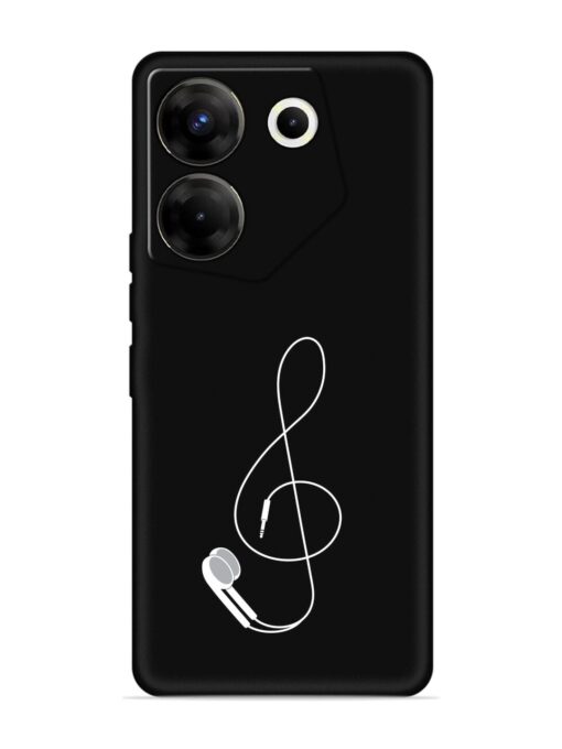 Music Earphone Vector Embossed Soft Silicone Case for Tecno Camon 20 Pro (5G) Zapvi