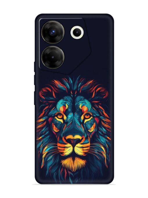 Colorful Lion Embossed Soft Silicone Case for Tecno Camon 20 Pro (5G) Zapvi