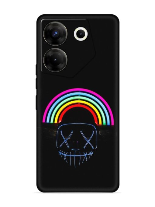 Mask Rainbow Embossed Soft Silicone Case for Tecno Camon 20 Pro (5G)