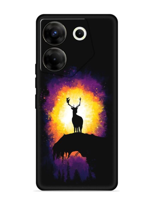 Elk Animal Art Embossed Soft Silicone Case for Tecno Camon 20 Pro (5G) Zapvi