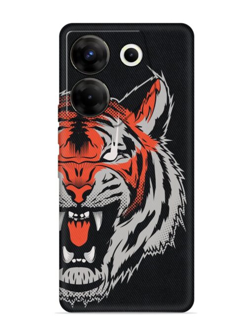 Tiger Aggression Embossed Soft Silicone Case for Tecno Camon 20 Pro (5G)