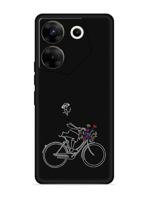 Minimalist Cycle Art Embossed Soft Silicone Case for Tecno Camon 20 Pro (5G) Zapvi