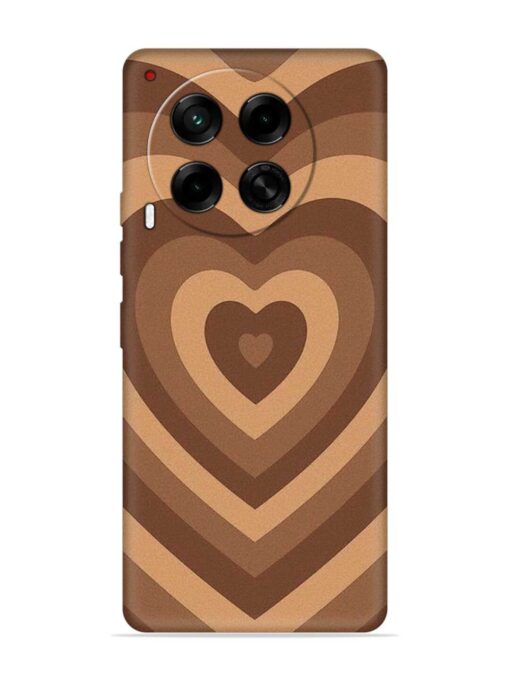 Brown Heart Embossed Soft Silicone Case for Tecno Camon 30 (5G) Zapvi