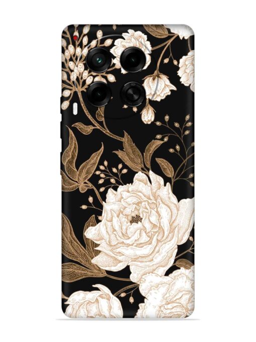 Peonies Roses Floral Embossed Soft Silicone Case for Tecno Camon 30 (5G) Zapvi