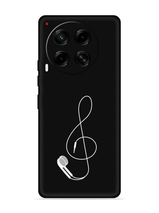 Music Earphone Vector Embossed Soft Silicone Case for Tecno Camon 30 (5G)