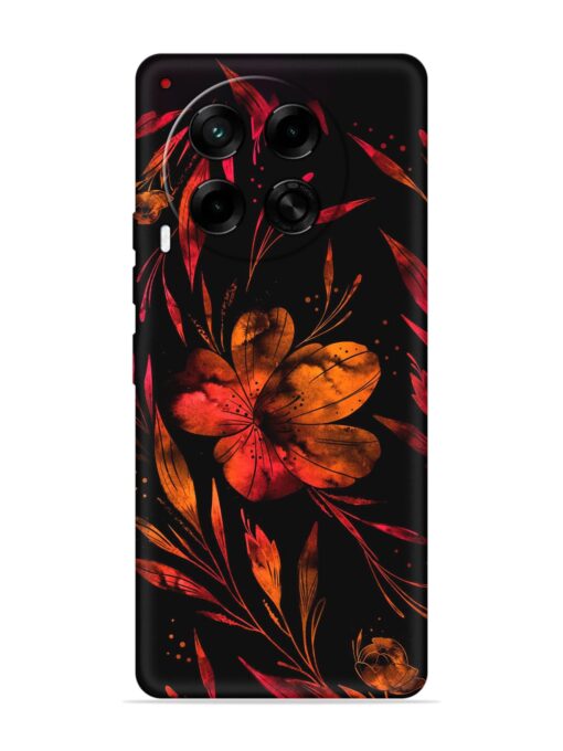 Red Flower Painting Embossed Soft Silicone Case for Tecno Camon 30 (5G) Zapvi