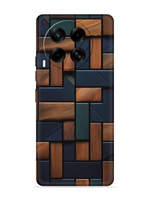 Wooden Background Cubes Embossed Soft Silicone Case for Tecno Camon 30 (5G) Zapvi