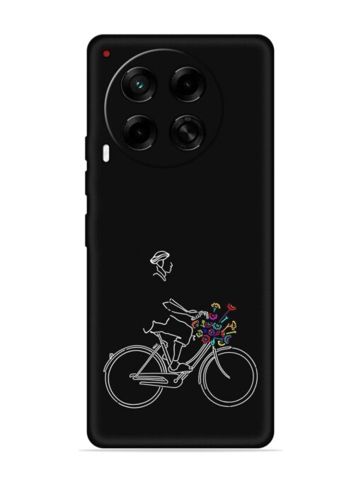 Minimalist Cycle Art Embossed Soft Silicone Case for Tecno Camon 30 (5G)