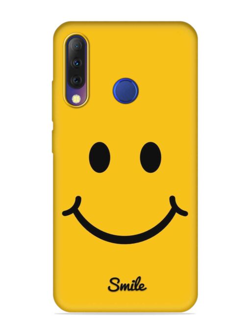 Yellow Smiley Embossed Soft Silicone Case for Tecno Camon I4 Zapvi