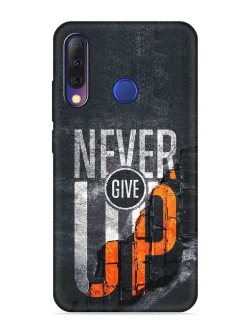 Never Give Up Embossed Soft Silicone Case for Tecno Camon I4 Zapvi