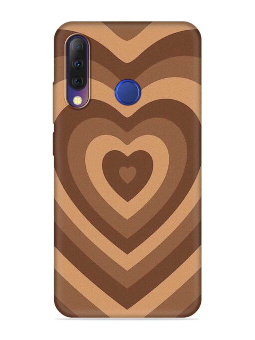 Brown Heart Embossed Soft Silicone Case for Tecno Camon I4 Zapvi