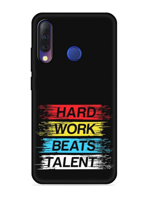 Hard Work Beats Embossed Soft Silicone Case for Tecno Camon I4