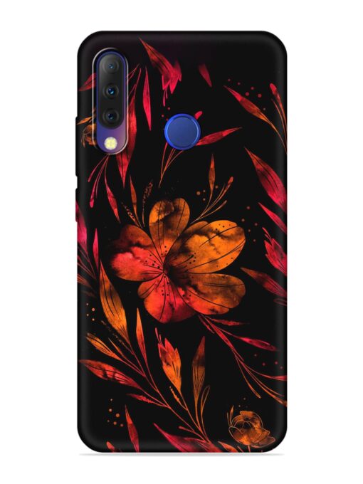 Red Flower Painting Embossed Soft Silicone Case for Tecno Camon I4