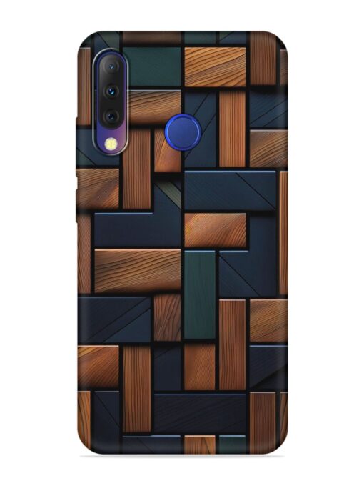 Wooden Background Cubes Embossed Soft Silicone Case for Tecno Camon I4 Zapvi