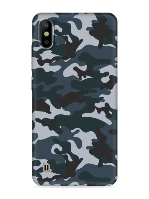 Dark Blue Army Military Art Embossed Soft Silicone Case for Tecno Camon Iace 2 Zapvi