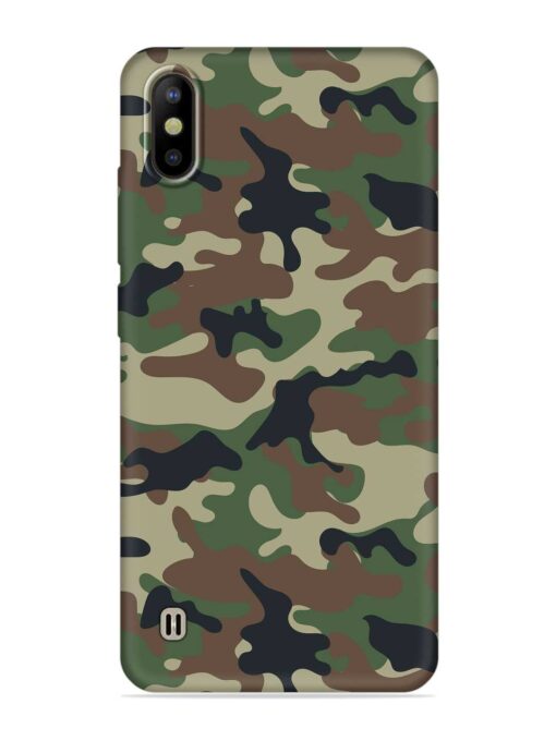 Army Military Camouflage Dark Green Embossed Soft Silicone Case for Tecno Camon Iace 2 Zapvi