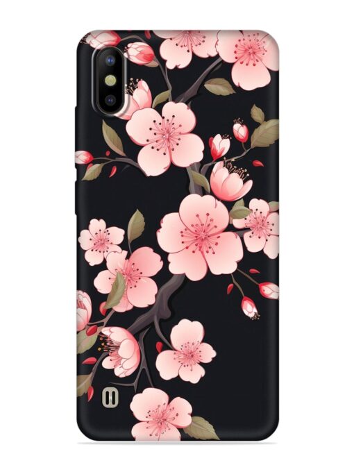 Cherry Blossom Embossed Soft Silicone Case for Tecno Camon Iace 2