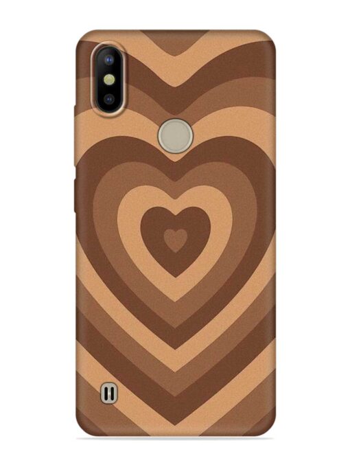 Brown Heart Embossed Soft Silicone Case for Tecno Camon Iace 2X Zapvi