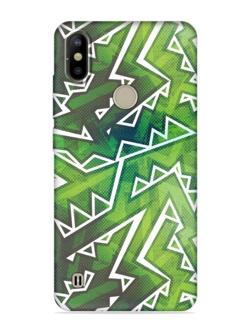 Green Graffiti Seamless Embossed Soft Silicone Case for Tecno Camon Iace 2X Zapvi