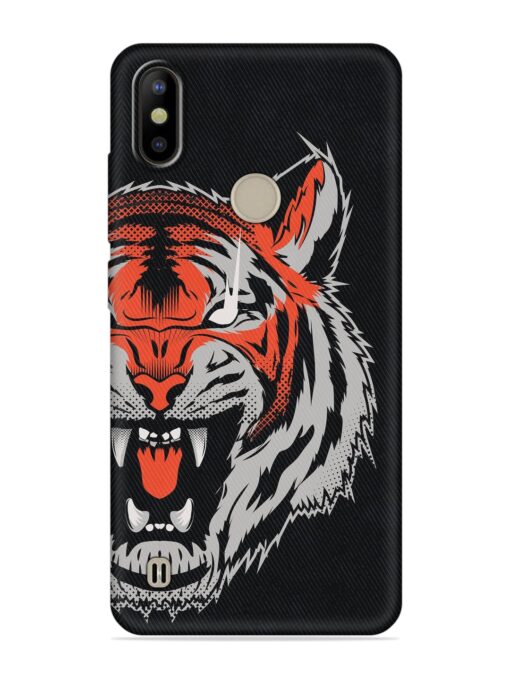 Tiger Aggression Embossed Soft Silicone Case for Tecno Camon Iace 2X Zapvi