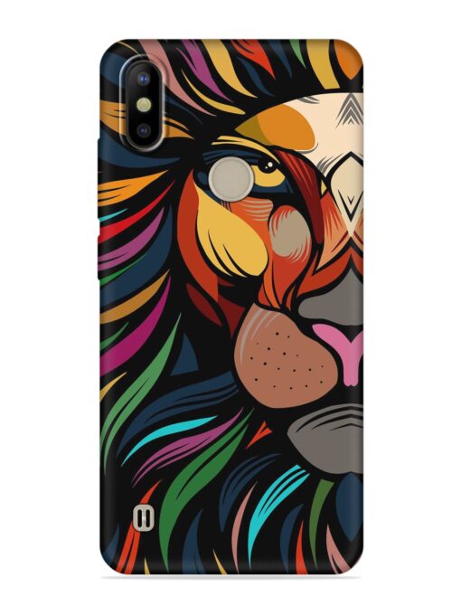 Trippy Lion Art Embossed Soft Silicone Case for Tecno Camon Iace 2X