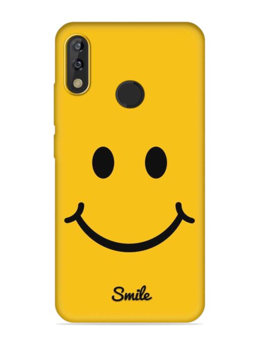 Yellow Smiley Embossed Soft Silicone Case for Tecno Camon Isky 3 Zapvi