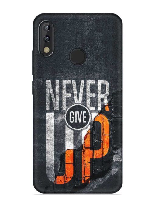 Never Give Up Embossed Soft Silicone Case for Tecno Camon Isky 3 Zapvi