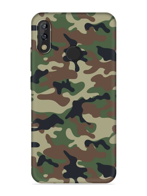 Army Military Camouflage Dark Green Embossed Soft Silicone Case for Tecno Camon Isky 3 Zapvi