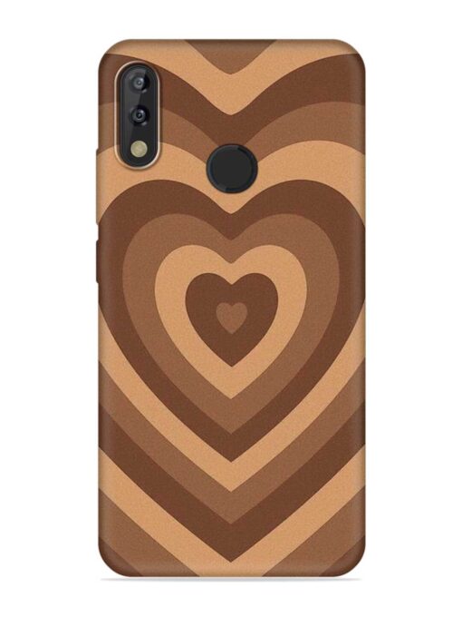 Brown Heart Embossed Soft Silicone Case for Tecno Camon Isky 3 Zapvi