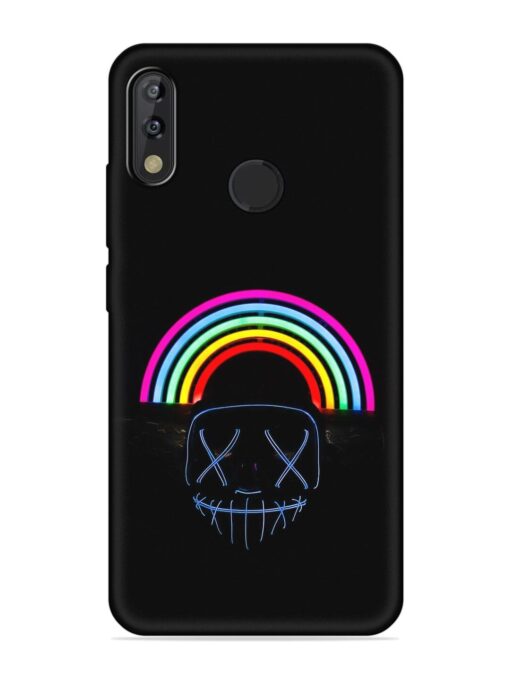 Mask Rainbow Embossed Soft Silicone Case for Tecno Camon Isky 3 Zapvi