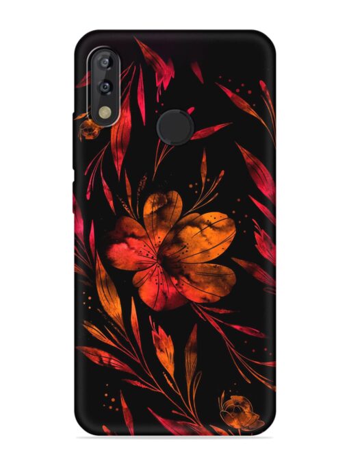 Red Flower Painting Embossed Soft Silicone Case for Tecno Camon Isky 3