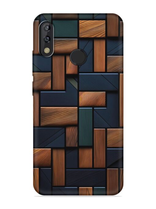 Wooden Background Cubes Embossed Soft Silicone Case for Tecno Camon Isky 3 Zapvi