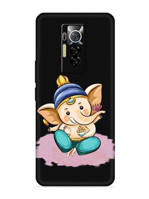 Bal Ganesh Vector Art Embossed Soft Silicone Case for Tecno Phantom X Zapvi