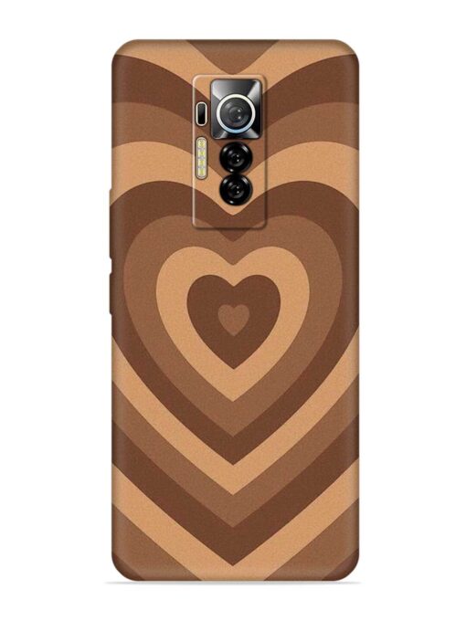 Brown Heart Embossed Soft Silicone Case for Tecno Phantom X Zapvi