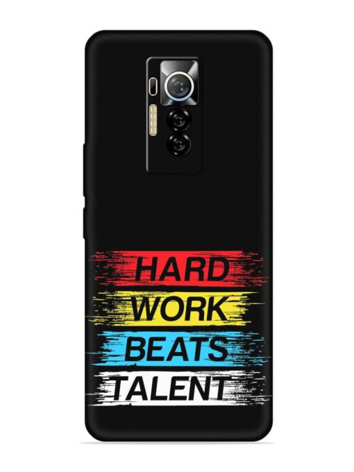 Hard Work Beats Embossed Soft Silicone Case for Tecno Phantom X Zapvi