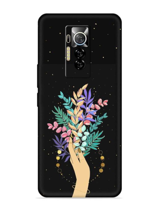 Flower On Hand Embossed Soft Silicone Case for Tecno Phantom X Zapvi