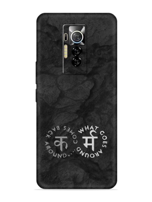 Karma Hindi Word Embossed Soft Silicone Case for Tecno Phantom X