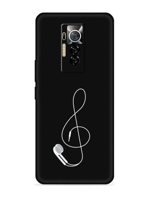 Music Earphone Vector Embossed Soft Silicone Case for Tecno Phantom X Zapvi