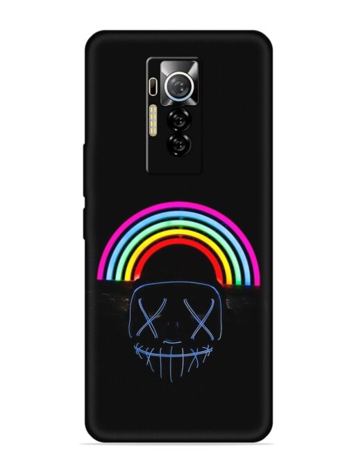 Mask Rainbow Embossed Soft Silicone Case for Tecno Phantom X Zapvi