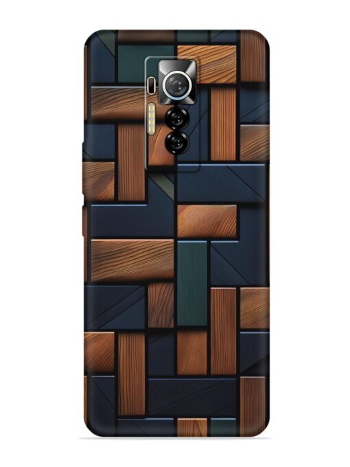 Wooden Background Cubes Embossed Soft Silicone Case for Tecno Phantom X