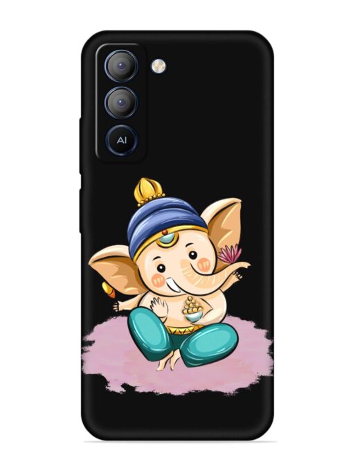 Bal Ganesh Vector Art Embossed Soft Silicone Case for Tecno Pop 5 Lite Zapvi