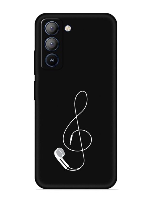 Music Earphone Vector Embossed Soft Silicone Case for Tecno Pop 5 Lite Zapvi