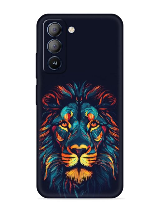 Colorful Lion Embossed Soft Silicone Case for Tecno Pop 5 Lite